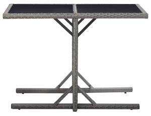 Zahradní stůl antracitový 110 x 53 x 72 cm sklo a polyratan