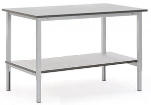 AJ Produkty Pracovní stůl MOTION, s policí, 1500x800 mm, šedá deska HPL