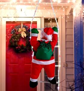 Tutumi - Santa Claus na svítícím LED žebříku - pestrá - 240 cm