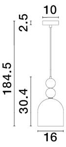 Nova Luce Závěsné svítidlo MURANO, 16cm, E14 1x5W