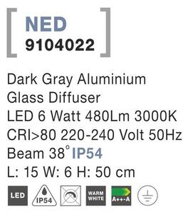 Nova Luce Venkovní sloupkové svítidlo NED, LED 6W 3000K 38st. IP54