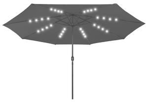 Zahradní slunečník s LED osvětlením 400 cm černý