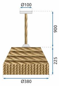 Toolight - Závěsná stropní lampa Rope - přírodní - APP1067-1CP