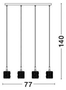 Nova Luce Závěsné svítidlo NICE čirý křišťál a chromovaný hliník G9 4x5W