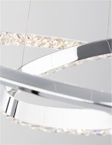 Nova Luce Závěsné svítidlo NETUNO chromovaný hliník a křišťál nastavitelné LED 36W 3000K stmívatelné