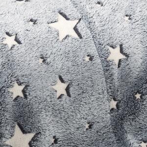 Deka Soft Dreams Stars svíticí šedá, 150 x 200 cm