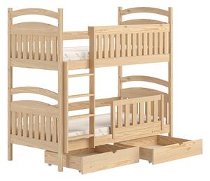 Dřevěná patrová postel Amely - Barva Borovice, rozměr 80x160