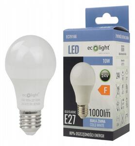 LED žárovka E27 10W 24V - studená bílá ECOLIGHT