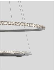 Nova Luce Závěsné svítidlo NETUNO chromovaný hliník a křišťál nastavitelné LED 50W 3000K stmívatelné