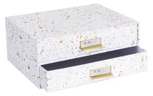 Zásuvkový box se 2 šuplíky ve zlato-bílé barvě Bigso Box of Sweden Birger
