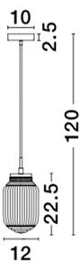 Nova Luce Závěsné svítidlo NORD čiré sklo hnědá kovová základna E14 1x5W