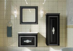 Kingsbath Treviso Black 130 závěsná nízká koupelnová skříňka