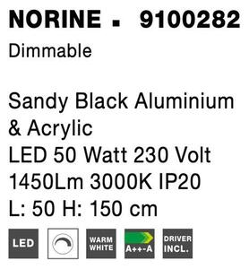 Nova Luce Závěsné svítidlo NORINE černý hliník a akryl LED 50W 3000K stmívatelné