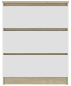 Příborník Incomple - bílý a sonoma | 60x35x76 cm