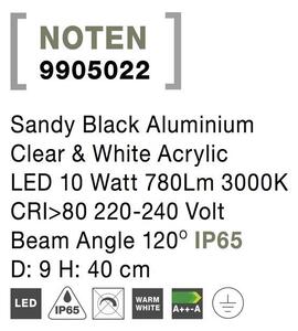 Nova Luce Venkovní sloupkové svítidlo NOTEN, 40cm, LED 8W 3000K IP65, IP65