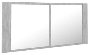 LED koupelnová skříňka se zrcadlem betonově šedá 100x12x45 cm