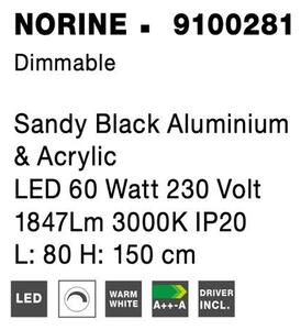 Nova Luce Závěsné svítidlo NORINE černý hliník a akryl LED 60W 3000K stmívatelné