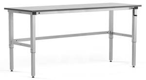 AJ Produkty Výškově nastavitelný pracovní stůl MOTION, manuální, 2000x600 mm, 150 kg, šedá