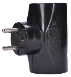 SOLIGHT Zásuvka rozbočovací P92 IP20/230V/2x10A+1x2,5A, černá