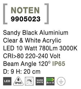 Nova Luce Venkovní sloupkové svítidlo NOTEN, 20cm, LED 8W 3000K IP65, IP65