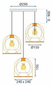 Toolight - Závěsná stropní lampa Filum - černá/zlatá - APP1137-3C