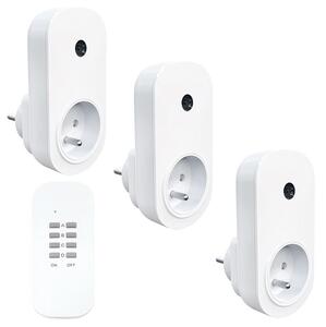 SOLIGHT Dálkově ovládané zásuvky set 3 zásuvky+1 ovladač DY09 2000W/8,7A