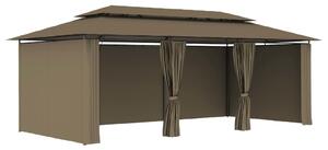 Altán se závěsy 600 x 298 x 270 cm taupe 180 g/m²