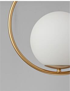 Nova Luce Závěsné svítidlo OBITAR opálové sklo mosazný zlatý kov E27 1x12W