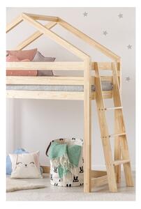 Domečková vyvýšená dětská postel z borovicového dřeva 80x160 cm v přírodní barvě Mila DMPBA – Adeko