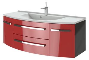 Kingsbath Vanessa Red 120 koupelnová skříňka s umyvadlem