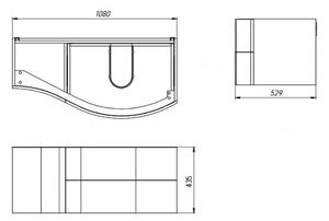 Kingsbath Vanessa Red 110 koupelnová skříňka s umyvadlem Orientace: Levá