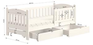 Dřevěná dětská postel Alvins DP 002 - Barva Borovice 80x180