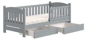 Dřevěná dětská postel Alvins DP 002 - šedý