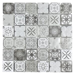 Skleněná mozaika Premium Mosaic černobílá 30x30 cm mat / lesk PATCHWORK48MIX1