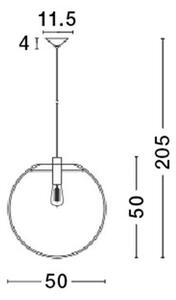 Nova Luce Závěsné svítidlo OVVIO čiré sklo, 50cm, E27 1x12W