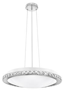 Nova Luce Závěsné svítidlo PALERMO chromovaný kov bílé sklo a K9 křišťál E27 4x12W