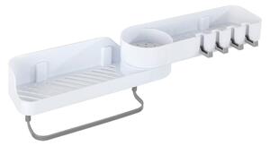 Bílá rohová samodržící koupelnová polička - Maximex