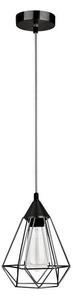 Nova Luce Závěsné svítidlo PAOLO závěsné svítidlo matný černý kov černá a bílá kabel E27 1x12W