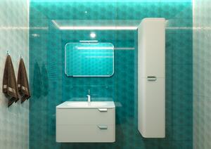Kingsbath Velluto 80 koupelnové zrcadlo s poličkou a LED osvětlením