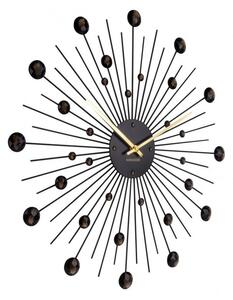 Nástěnné hodiny z krystalů černé barvy Karlsson Sunburst