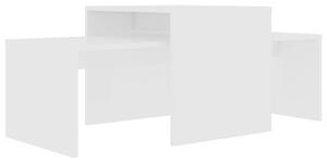Konferenční stolek Pollock - 100x48x40 cm | bílý vysoký lesk