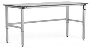 AJ Produkty Výškově nastavitelný pracovní stůl MOTION, manuální, 2000x800 mm, 150 kg, šedá