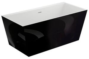 Polimat Lea volně stojící akrylátová vana 170x80, černý lesk