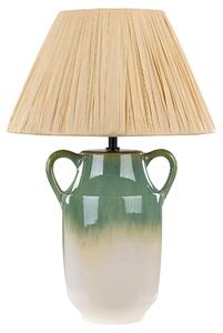Keramická stolní lampa zelená/bílá LIMONES
