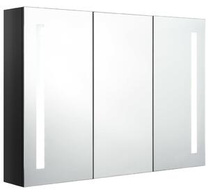 LED koupelnová skříňka se zrcadlem 89 x 14 x 62 cm zářivě černá