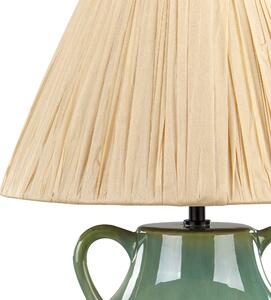 Keramická stolní lampa zelená/bílá LIMONES