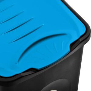 Odpadkový koš s víkem - černý a modrý | 50 l