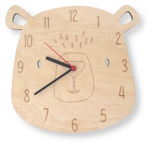 Matyhome Dětské dřevěné hodiny MEDVĚD