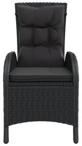 3dílný zahradní bistro set polyratan černý