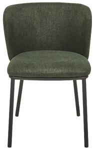 Tkanina Jídelní židle Sada 2 ks Tmavě zelená MINA